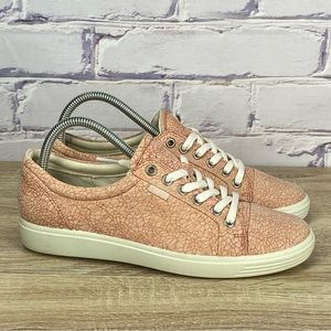 Ecco Soft 7 Pink Leather Sneakers Muted Clay